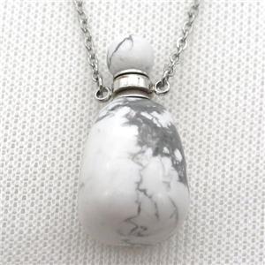 white Howlite Turquoise perfume bottle Necklace, approx 30-40mm