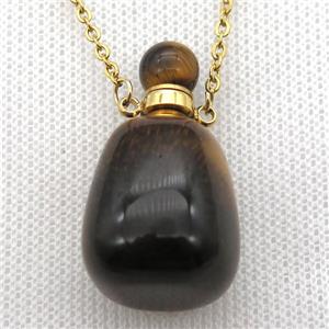 Tiger eye stone perfume bottle Necklace, approx 30-40mm