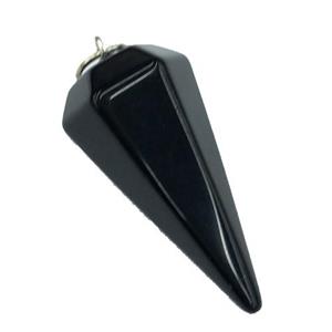 black onyx agate pendulum pendant, approx 15-30mm