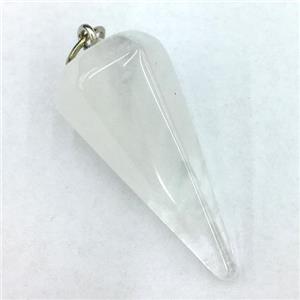 clear quartz pendulum pendant, approx 15-30mm