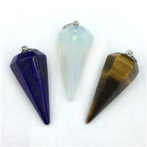 mixed Gemstone pendulum pendant, approx 15-30mm