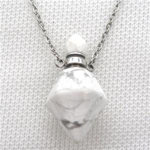 white Howlite Turquoise perfume bottle Necklace, approx 20-35mm