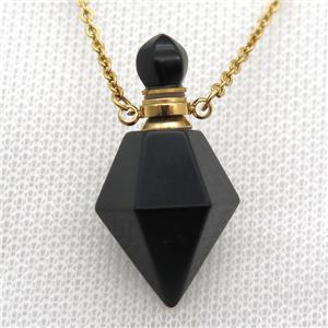 black Onyx Agate perfume bottle Necklace, approx 20-35mm
