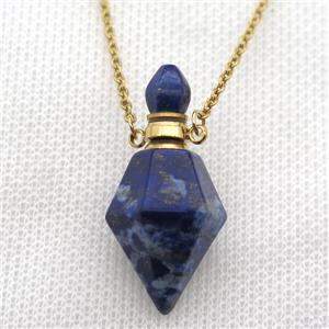 blue Lapis Lazuli perfume bottle Necklace, approx 20-35mm