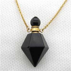 black Onyx Agate perfume bottle Necklace, approx 20-35mm