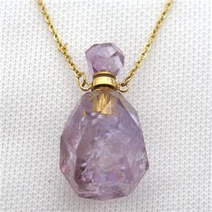 purple Amethyst perfume bottle Necklace, approx 20-40mm