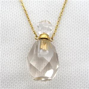 Clear Quartz perfume bottle Necklace, approx 20-40mm