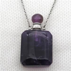 purple Amethyst perfume bottle Necklace, approx 20-35mm