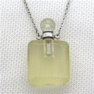 Lemon Quartz perfume bottle Necklace, approx 20-35mm