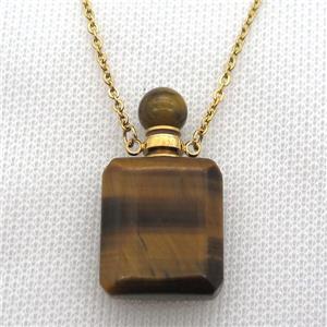 Tiger eye stone perfume bottle Necklace, approx 20-35mm