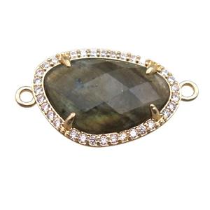 Labradorite connector, gold plated, approx 14-20mm