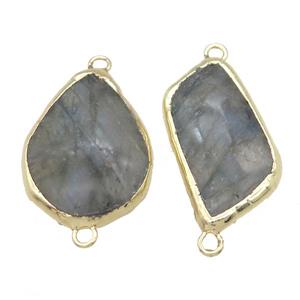 Labradorite connector, mix shape, gold plated, approx 20-40mm
