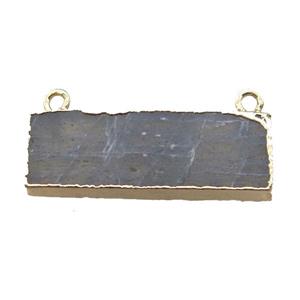 Labradorite rectangle pendant, gold plated, approx 10-30mm