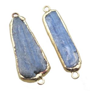 blue Kyanite connector, mix shape, gold plated, approx 12-45mm