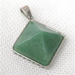 green Aventurine pyramid pendant, approx 20mm