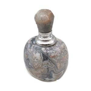 gray Mexican Crazy Agate perfume bottle charm without hole, approx 30x40x65mm