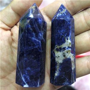 blue Sodalite point bullet Tower Undrilled, approx 20-90mm