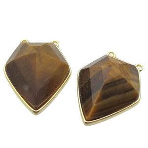 natural Tiger eye stone pendant with 2loops, arrowhead, approx 18-25mm