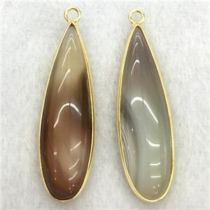 natural agate teardrop pendant, approx 10x35mm