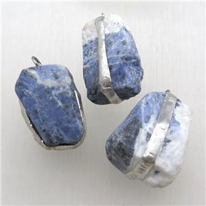 blue Sodalite nugget pendant, freeform, approx 20-30mm