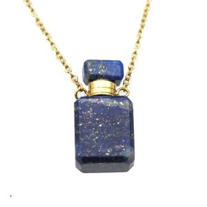 blue Lapis Lazuli perfume bottle Necklace, approx 10x20mm