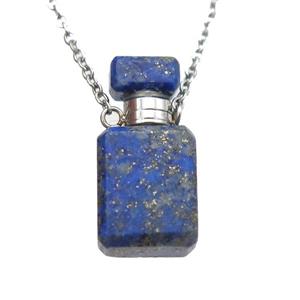 blue Lapis Lazuli perfume bottle Necklace, approx 10x20mm