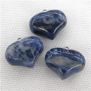 blue Sodalite heart pendant, approx 20-27mm