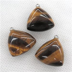 Tiger eye stone pendant, triangle, approx 25mm