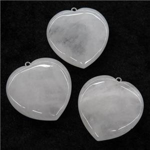 Clear Quartz heart pendant, approx 40x40mm