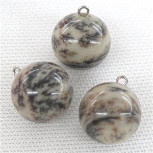 round Hetian Jade ball pendant, approx 20mm dia