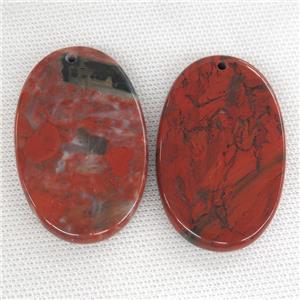 Red Jasper oval pendant, approx 35-55mm