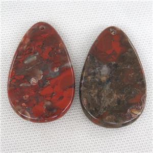 Red Jasper teardrop pendant, approx 35-55mm