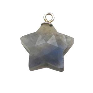 Labradorite pendant, faceted star, approx 13mm dia