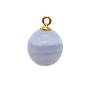 round blue lace agate ball pendant, approx 10mm dia