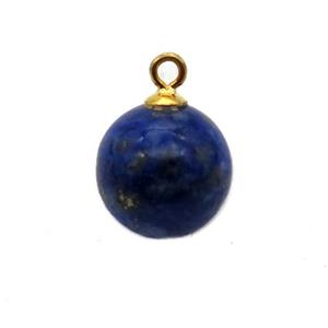 round blue Lapis Lazuli ball pendant, approx 10mm dia