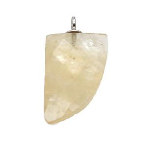 yellow Citrine pendant, faceted knife, approx 10-16mm