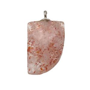 pink Strawberry Quartz pendant, faceted knife, approx 10-16mm