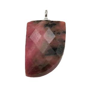 Rhodonite pendant, faceted knife, approx 10-16mm