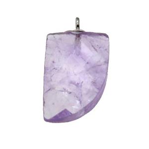 purple Amethyst pendant, faceted knife, approx 10-16mm