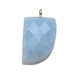 blue Aquamarine pendant, faceted knife, approx 10-16mm