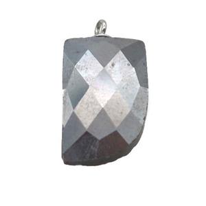 Terahertz stone pendant, faceted knife, approx 10-16mm