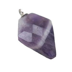 Dogtooth Amethyst pendant, faceted arrowhead, approx 11-16mm