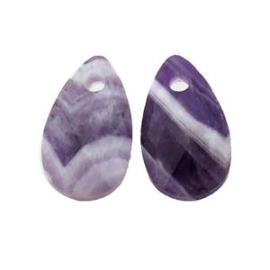 Dogtooth Amethyst pendant, faceted teardrop, approx 9-15mm