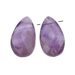 purple Amethyst pendant, faceted teardrop, approx 9-15mm