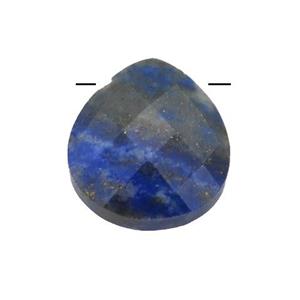 blue lapis pendant, faceted teardrop, approx 13-14mm
