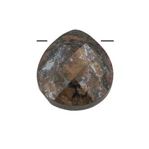 Bronzite pendant, faceted teardrop, approx 13-14mm