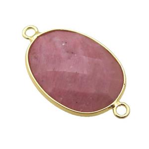 Rhodonite oval connector, approx 17-22mm