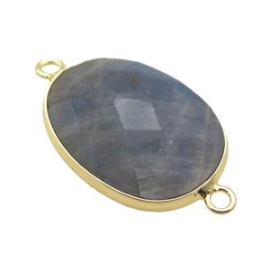 Labradorite oval connector, approx 17-22mm
