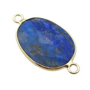 blue Lapis oval connector, approx 17-22mm
