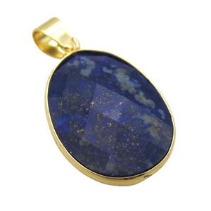 blue Lapis Lazuli oval pendant, approx 17-22mm
